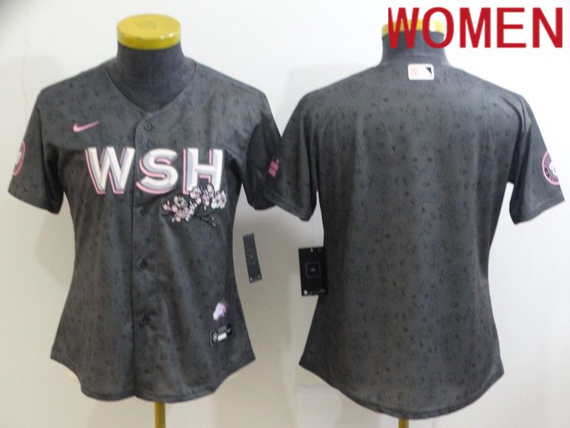 Women Washington Nationals Blank Grey City Edition Game Nike 2022 MLB Jersey->women mlb jersey->Women Jersey